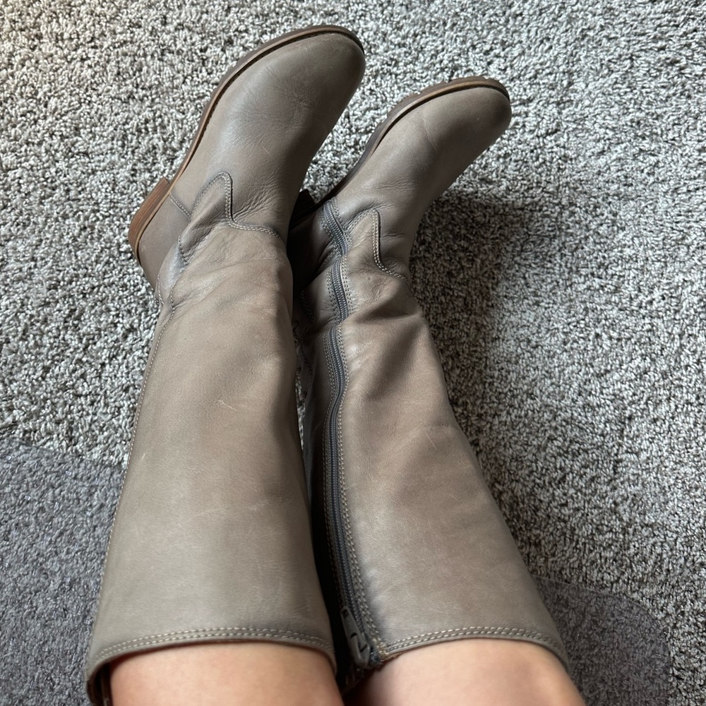 Sofft Sharnell Leather Tall Boots grey size 8 - Picture 5 of 15
